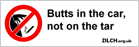 Butts in the car bumper sticker